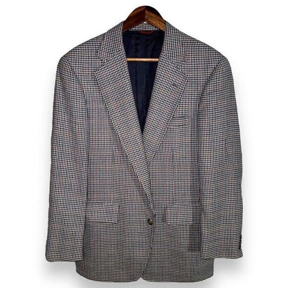 80s Jos. A Bank Multicolored Check 100% Wool Sportcoat 40R - Picture 1 of 6